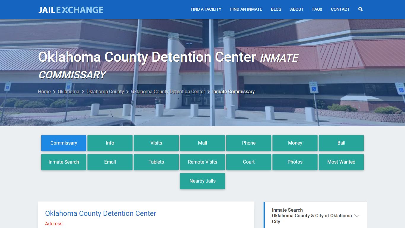 Oklahoma County Detention Center Inmate Commissary - Jail Exchange
